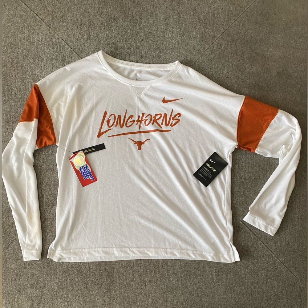 NWT Women’s Nike Dri-Fit Long Sleeve Texas Longhorns top Size Large